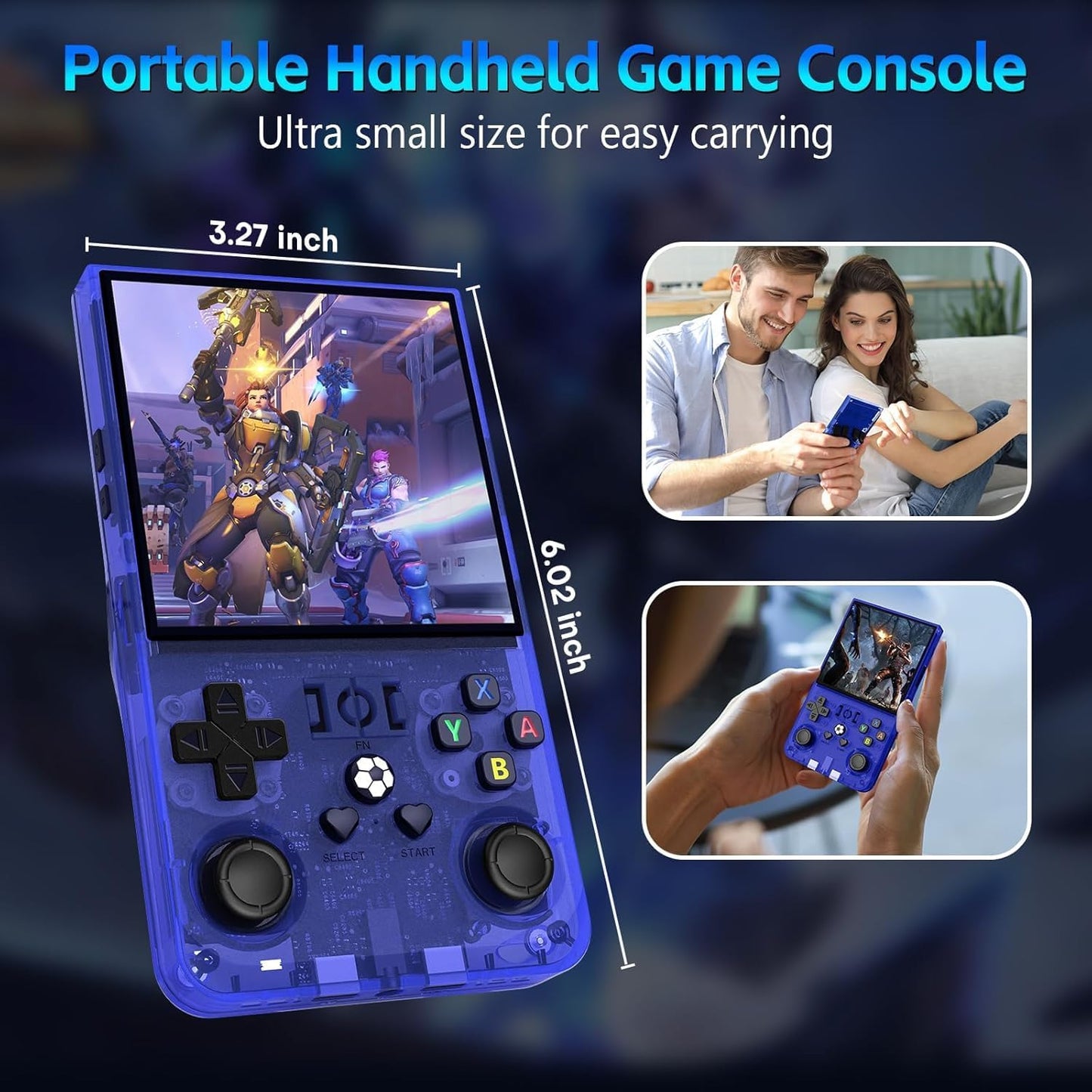 The R36MAX is a retro handheld game console with a 4.0-inch IPS screen and a Linux operating system.