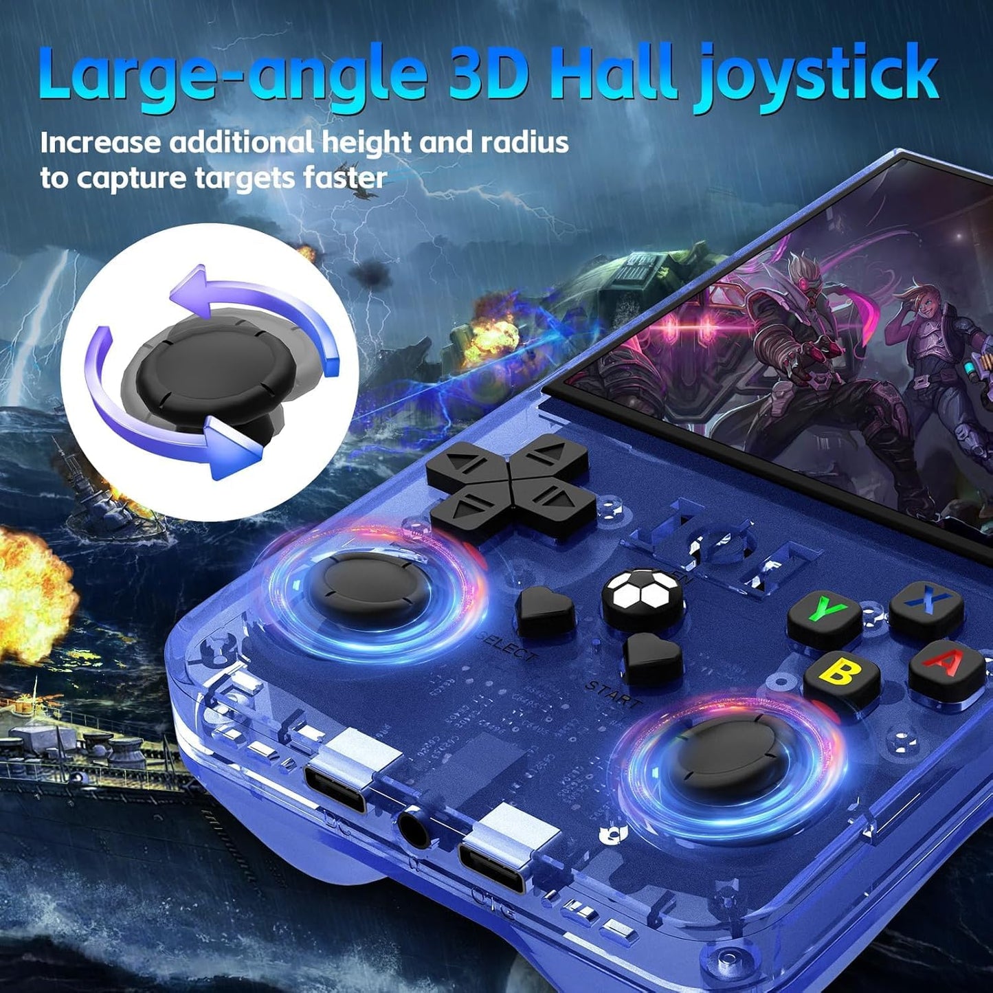 The R36MAX is a retro handheld game console with a 4.0-inch IPS screen and a Linux operating system.